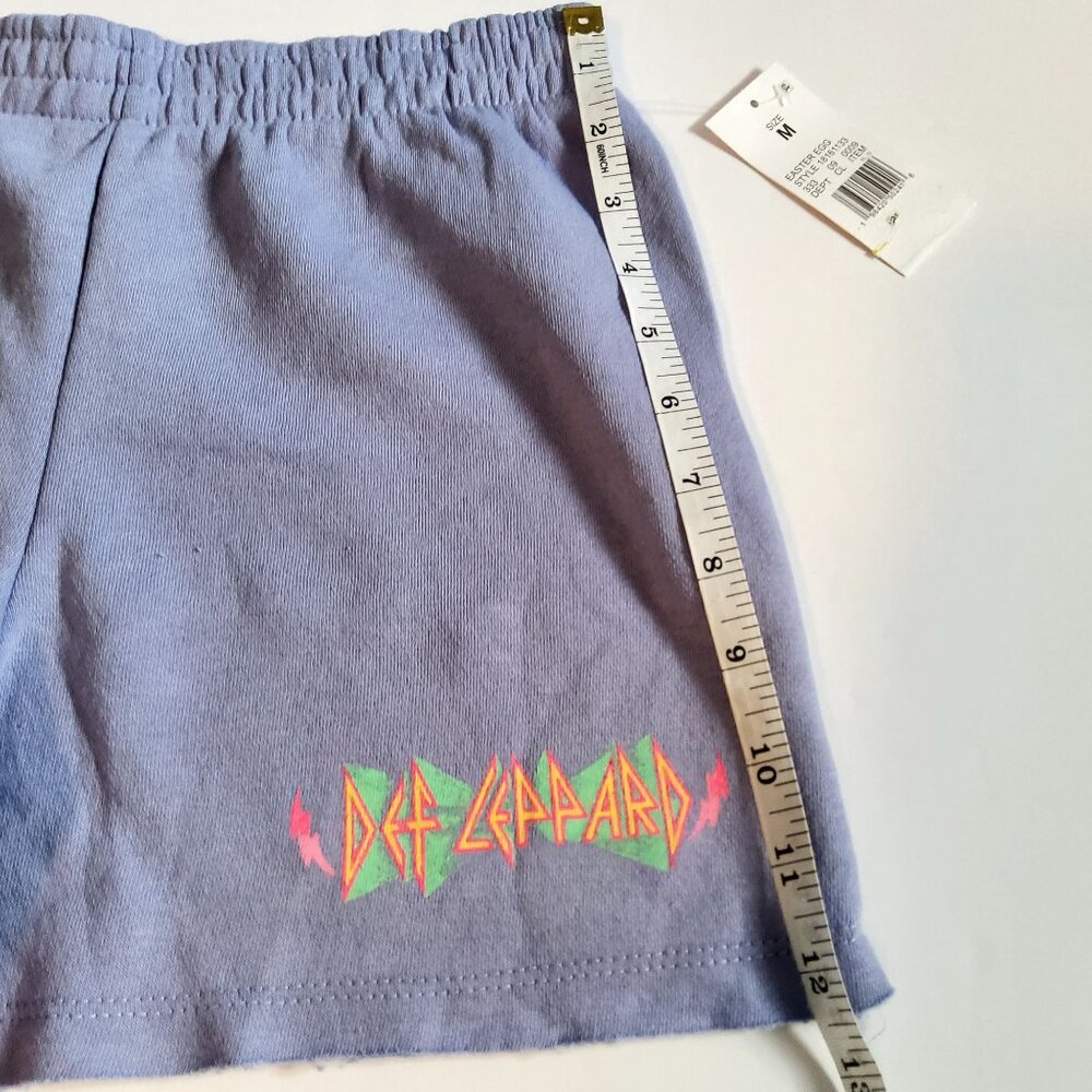 Def Leppard Graphic Purple Shorts Size M Soft blend of cotton and polyester - Picture 5 of 8